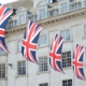 United Kingdom flags hanged near building